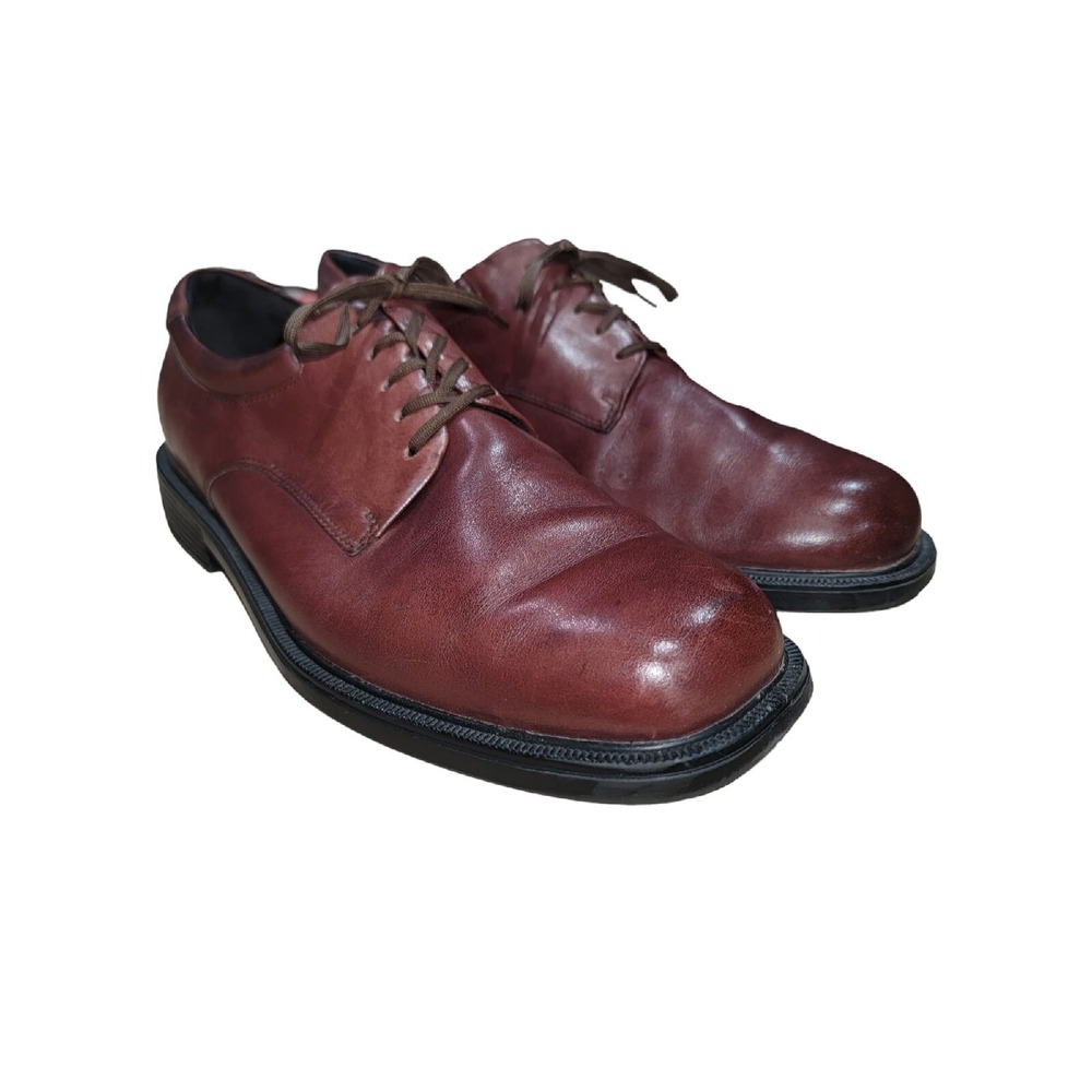 Rockport Margin Men's Size 10 M Burgundy Oxfords Leather Casual Lace Up Shoes